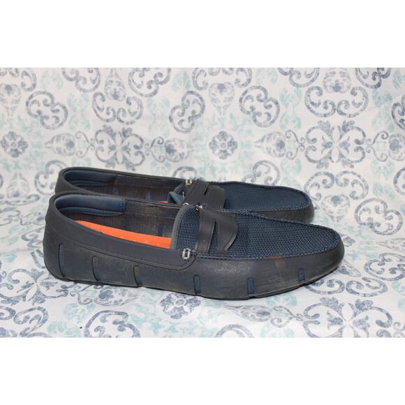 SWIMS Mens Breeze Wave Slip-On‎ Penny Keeper Loafers US Size 11 Navy - Picture 1 of 5
